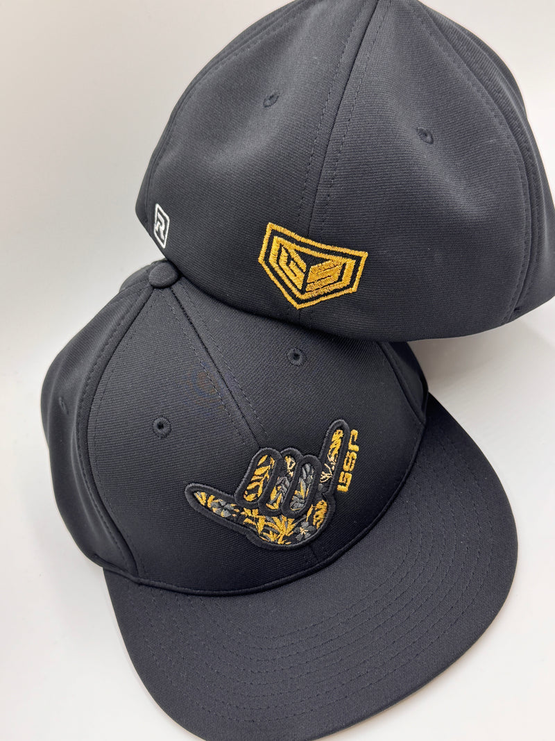 GS Sports Shaka Floral PTS20 Hat - Blackout with Metallic Gold