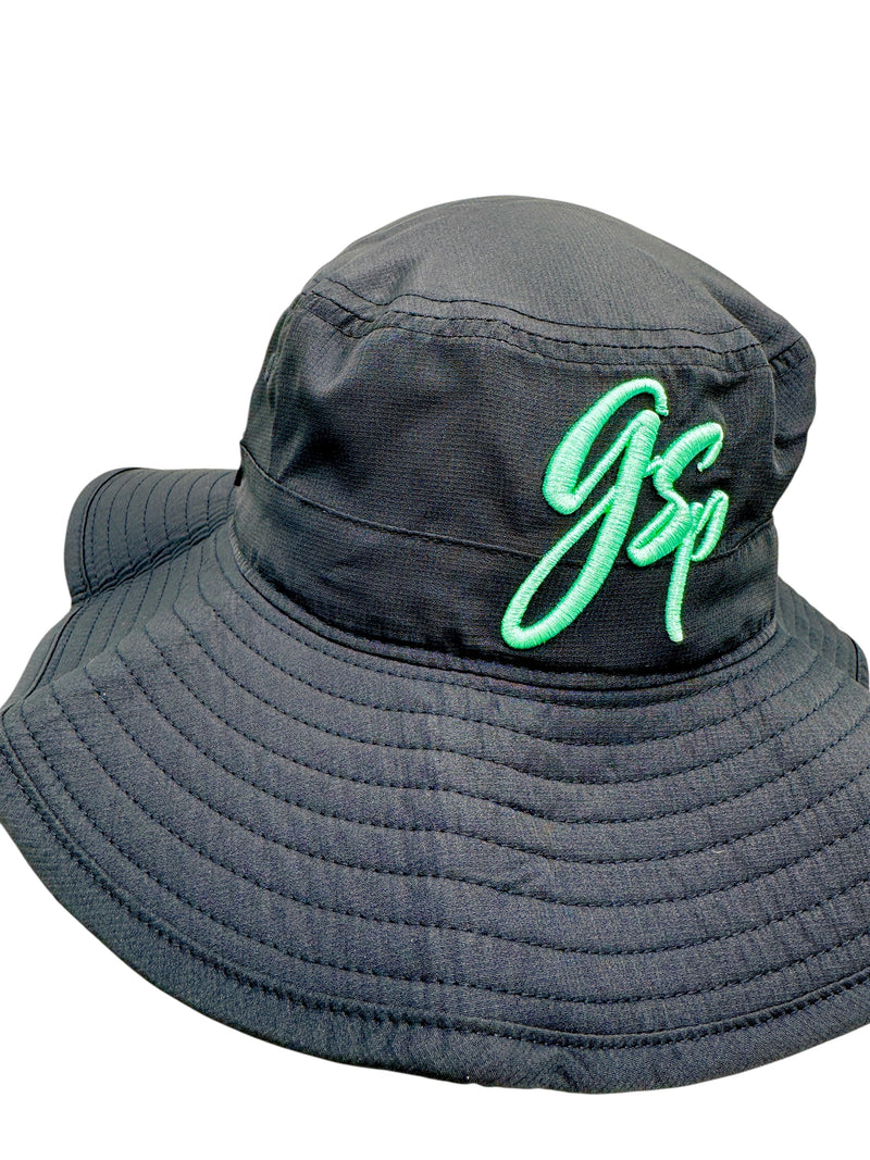 GSP Script Bucket Hats - Black with Mint