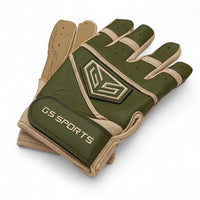 GS Sports Apex V2 Premium Leather Batting Glove - Olive / Tan