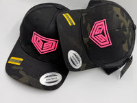 GSP Crest Blackout Camo Snapback hat - Matte Neon Pink