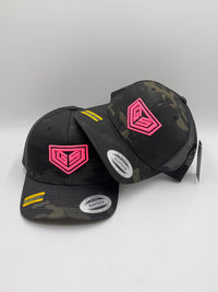 GSP Crest Blackout Camo Snapback hat - Matte Neon Pink
