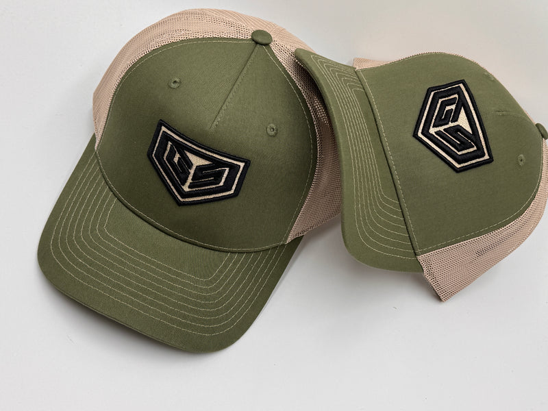 GS Sports Crest Snapback hat - Army / Olive / Tan