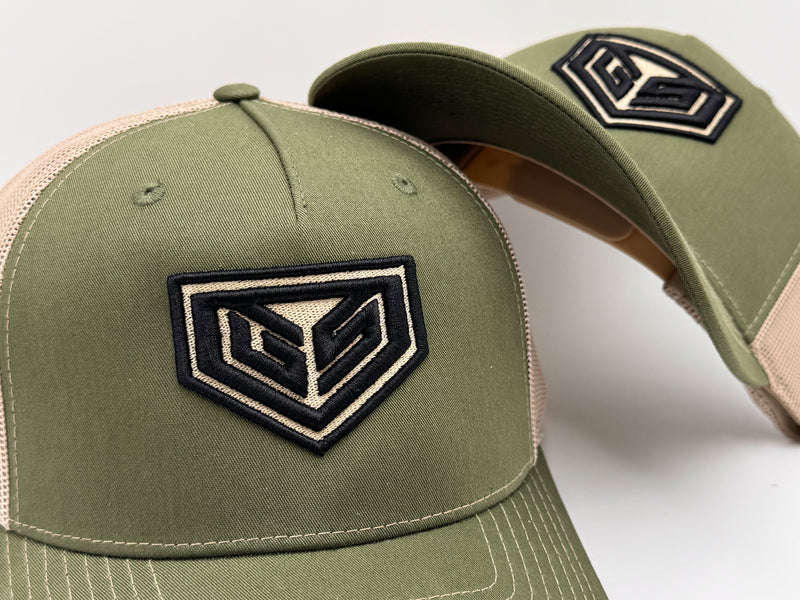 GS Sports Crest Snapback hat - Army / Olive / Tan