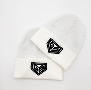 GS Sports Crest Lined Beanie - White with Black Logo