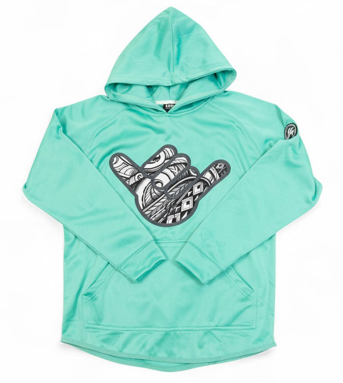 GSP Performance Fleece Hoodie - Mint Tribal Shaka
