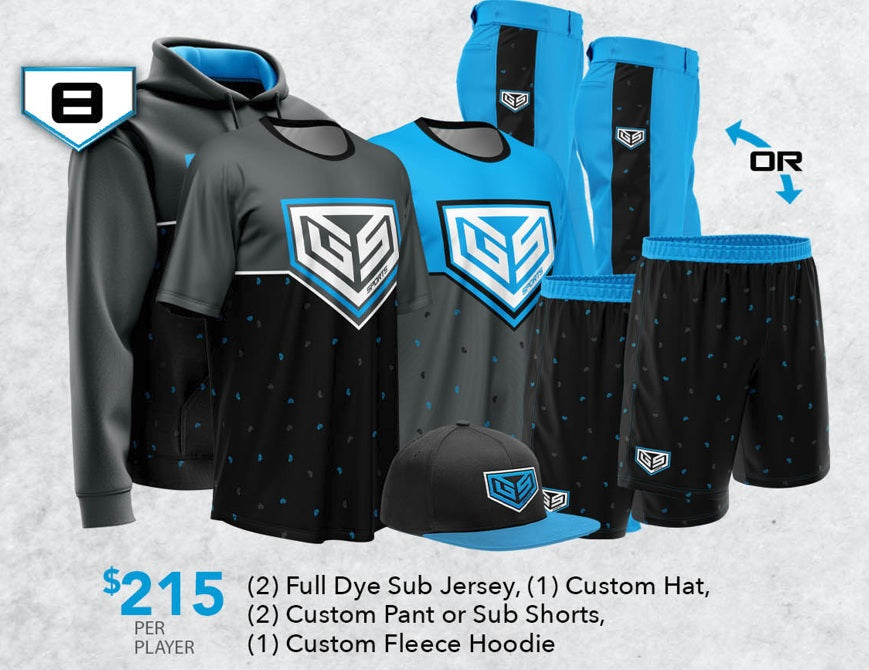 Custom Team Uniform Package 8 - $215 per player
