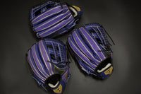 GS Sports Signature Series Laced H Web Ball Glove - Dual Welt Purple with Gold