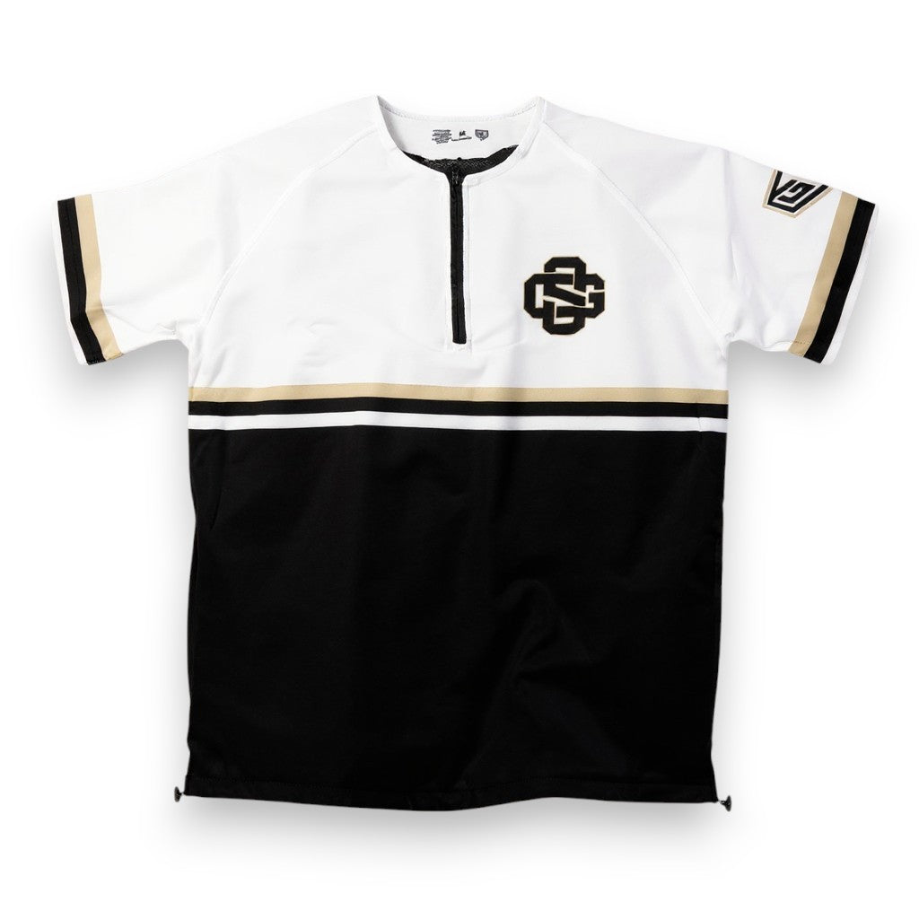 GS Sports SS 1/4 Zip BP Jacket - White / Black