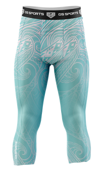 GS Sports Men's 3/4 Compression Tights - Tribal Pattern