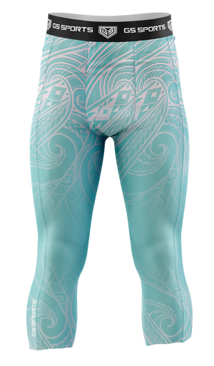 GS Sports Men's 3/4 Compression Tights - Tribal Pattern