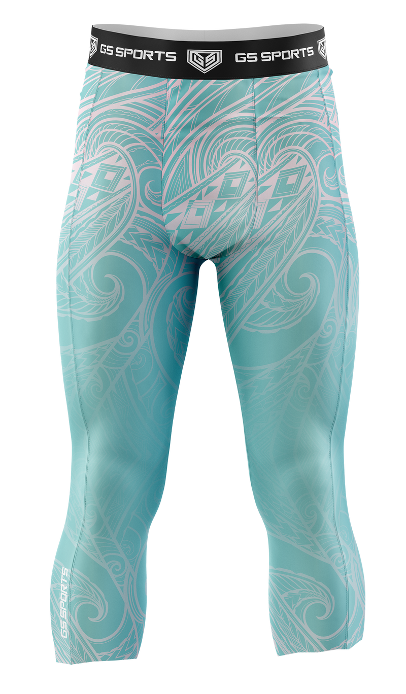 GS Sports Men's 3/4 Compression Tights - Tribal Pattern