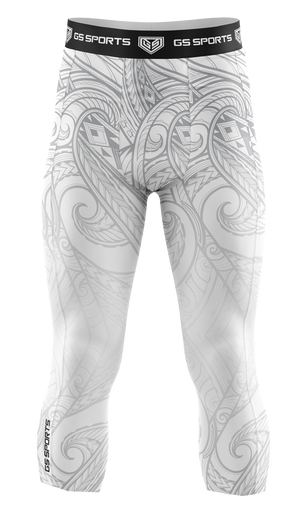 GS Sports Men's 3/4 Compression Tights - Tribal Pattern