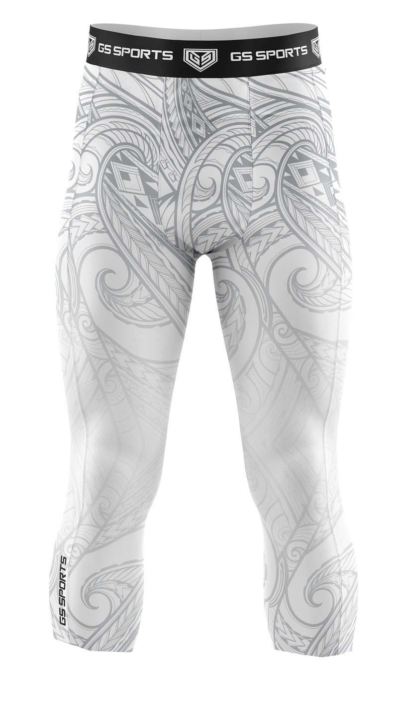 GS Sports Men's 3/4 Compression Tights - Tribal Pattern