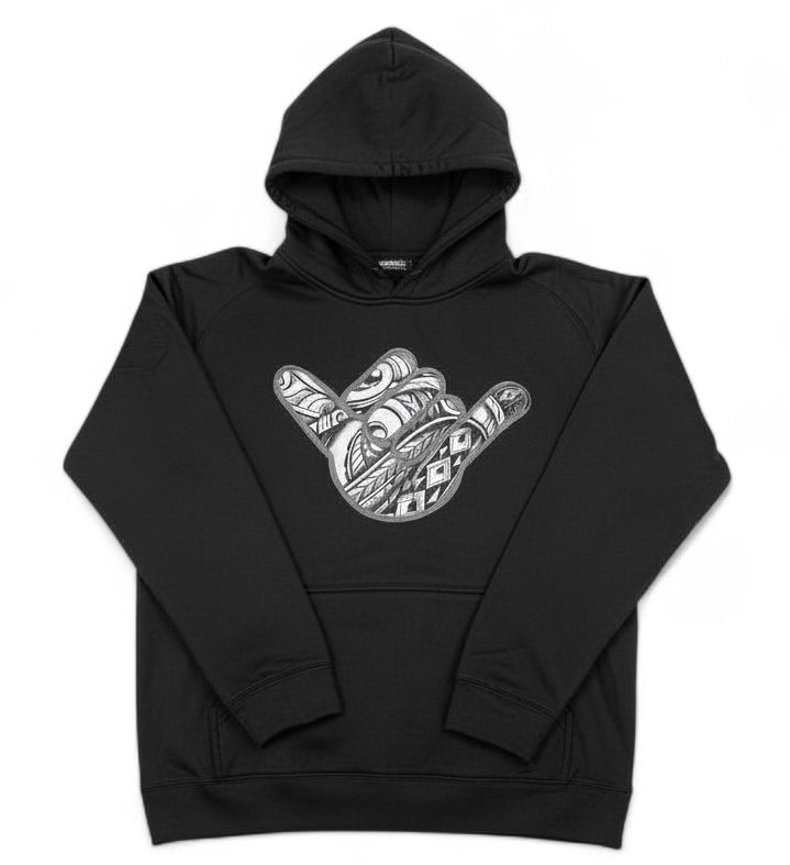 GSP Performance Fleece Hoodie - Black Tribal Shaka