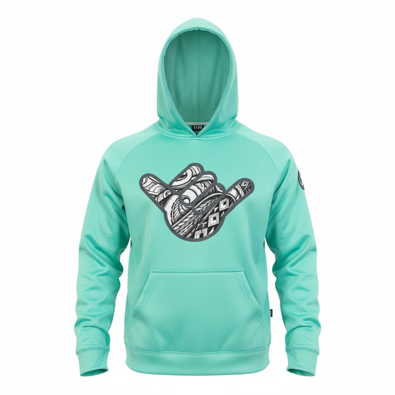 GSP Performance Fleece Hoodie - Mint Tribal Shaka