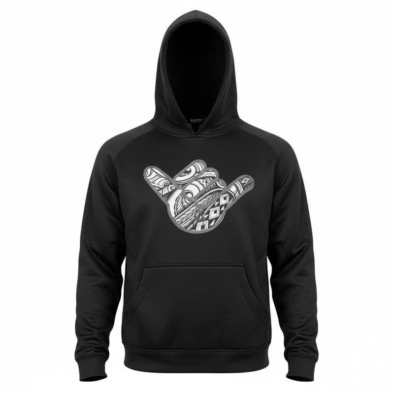 GSP Performance Fleece Hoodie - Black Tribal Shaka