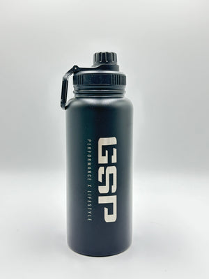 GSP Insulated Water Bottle 38oz w/ Spout Lid - Black