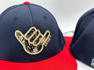 GS Sports Floral Shaka PTS20 Hat - Navy/Red with Gold