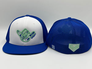 GS Sports Floral Shaka PTS20M Hat -White / Royal with Matte Mint