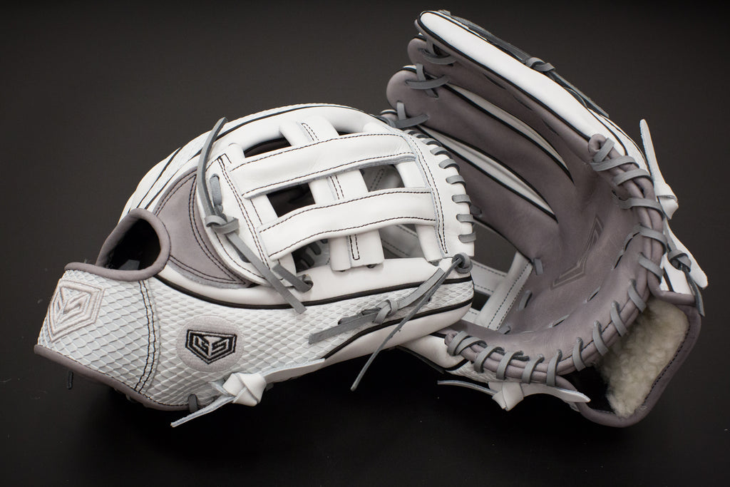 GS Sports Pro Series H Web Ball Glove - Dual Welt White Snakeskin