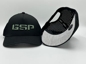 GSP Icon Lifestyle 5 Panel Snapback Hat - Black with Pastel Army Green