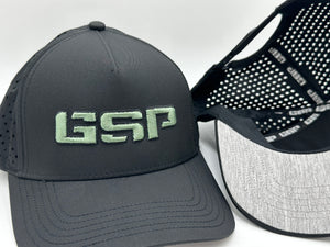 GSP Icon Lifestyle 5 Panel Snapback Hat - Black with Pastel Army Green