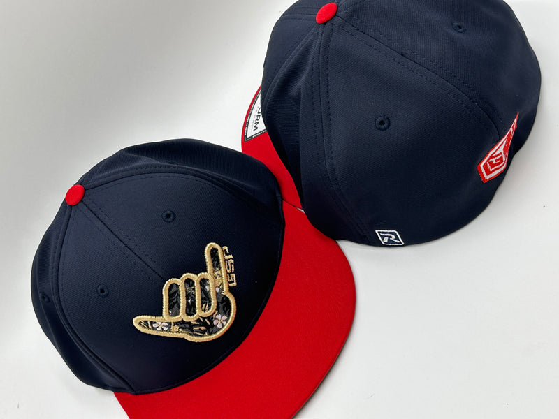 GS Sports Floral Shaka PTS20 Hat - Navy/Red with Gold