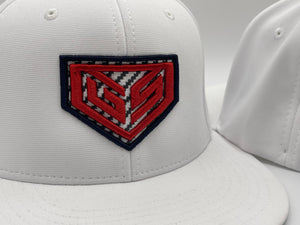 GS Sports Carbon Crest PTS20 Hat - White with Navy Red