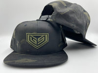 GS Sports Crest Flatbill Snapback - Black Camo with Army Green
