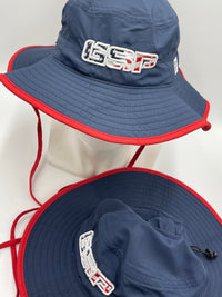 GSP America Bucket Hats - Navy / Red