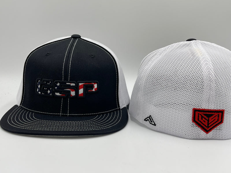 GSP America 4D5 Flatbill Hat - Black White