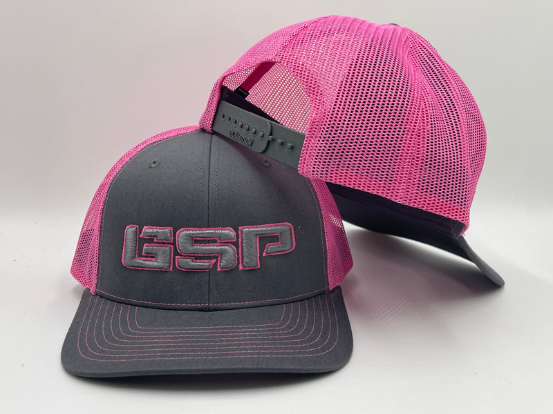 GS Sports GSP Snapback Hat - Charcoal / Pink