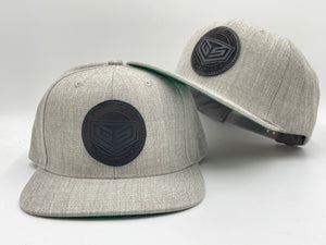 GS Sports Empire Leather Patch Flatbill Snapback Hat - Heather / Black