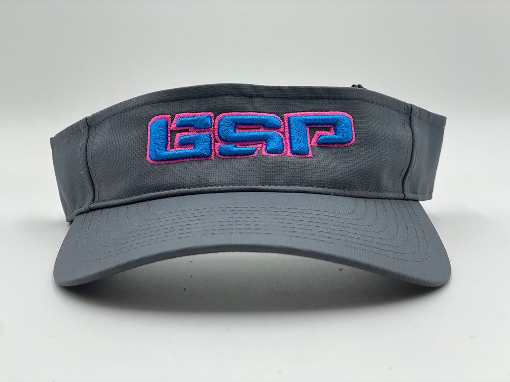 GSP Visor - Charcoal with Neon Pink logo