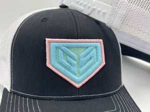 GS Sports Crest Snapback Hat - Black / White with Pastels