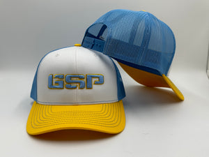 GSP 112 Snapback Hat - Yellow / Baby Blue